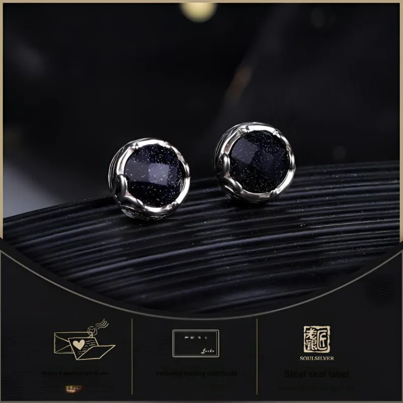 LAOYINJIANG S925 Silver Stud Earrings Men's-3