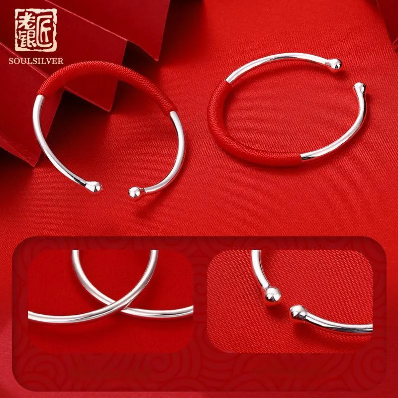 LAOYINJIANG S999 Fine Silver Sterling Silver Bracelets Kids'-10