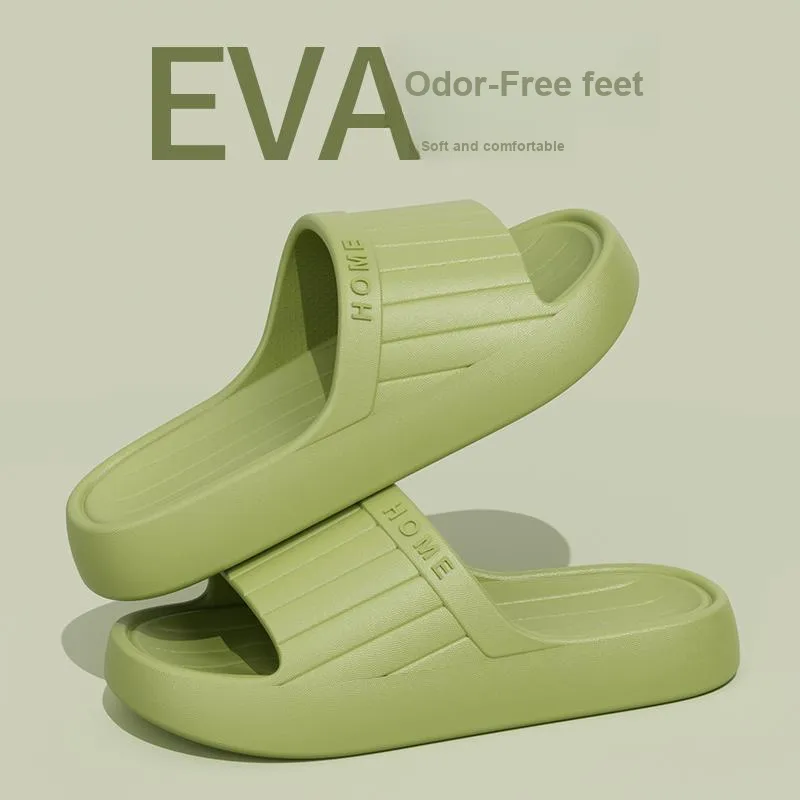 Foot Recreation Minimalist Style Vertical Stripes Letter Comfortable Quiet Slip Resistant Slippers Home Slippers Unisex-12