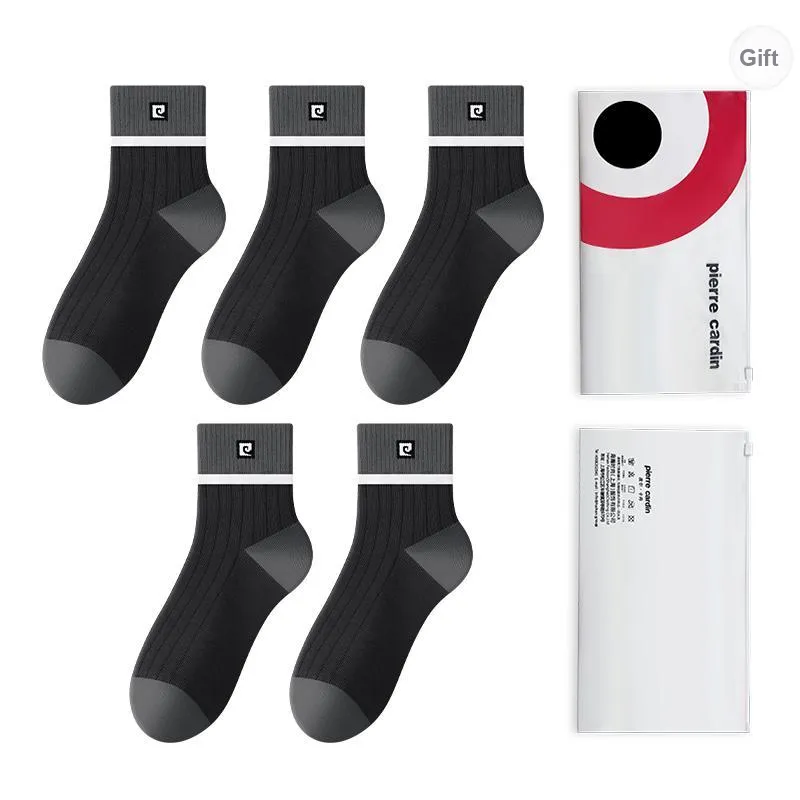 PIERRE CARDIN Mid Calf Socks Men's 5 Pack Box Included-6