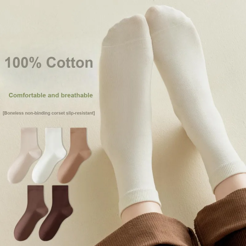 MIIOW Mid Calf Socks Women's 5 Pack-1