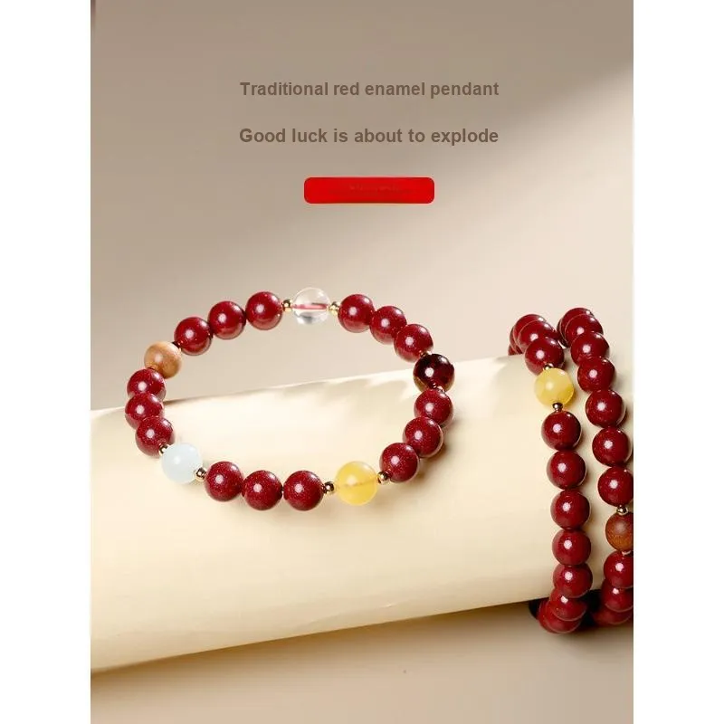 Strange Snow Reconstructed Cinnabar Bracelets Unisex-2