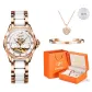 Steel Band Rose Case White Dial Women's