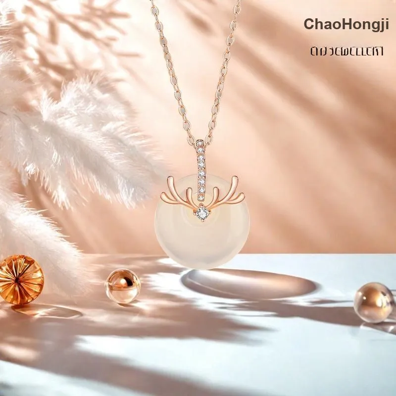 CHAOHONGJI Natural Chalcedony Necklaces Women's-1