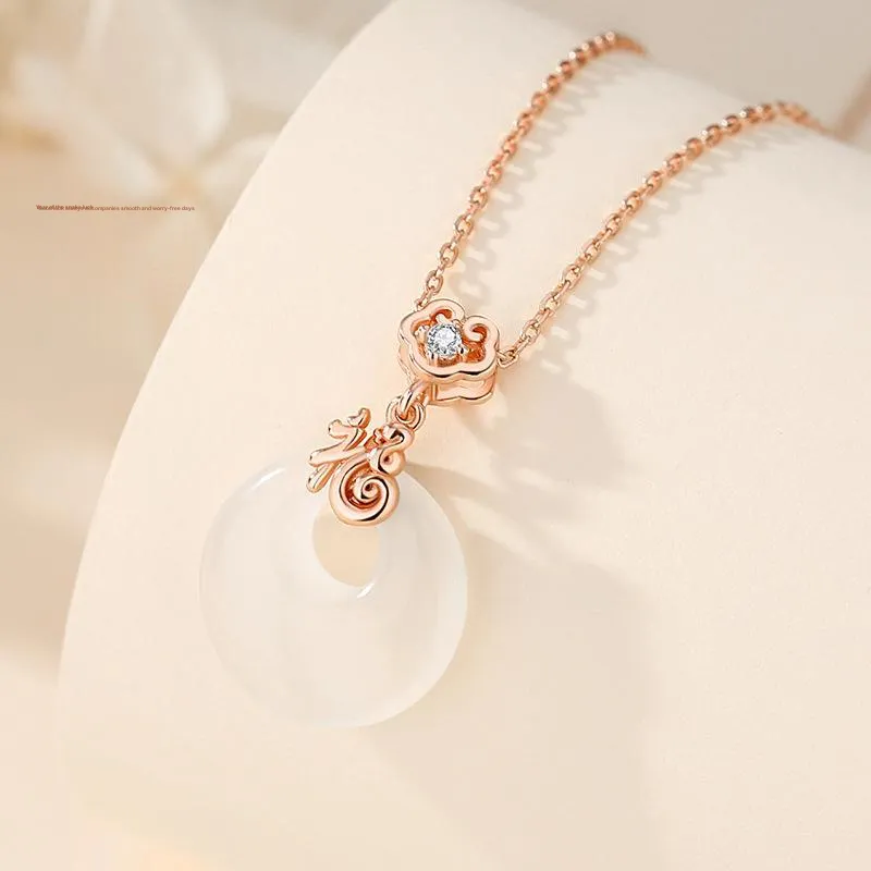 IWE Chalcedony Jade Necklaces Women's-4