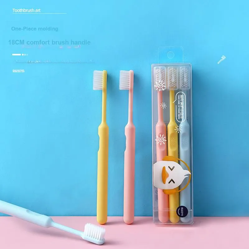 CHENYISHENG Japanese 3 Piece Set With Protective Case Toothbrush Candy Colors Small Head With Soft Bristles For Adults-9