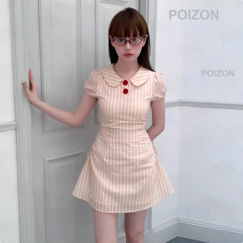 DOKZB Short Sleeved Dress Women's Pink-6
