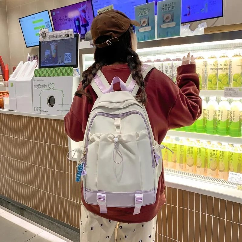 Yalu Nylon Backpack Unisex Multicolor-12