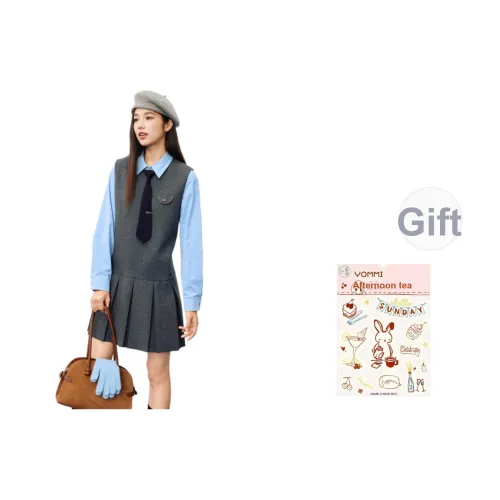 ZIHAN Темно-серый Женские Платья без рукавов