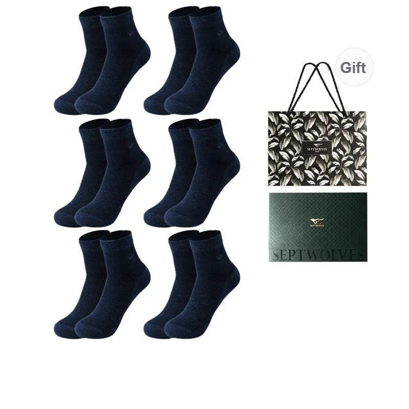 SEPTWOLVES Mid Calf Socks Men's 6 Pairs Box Included-46