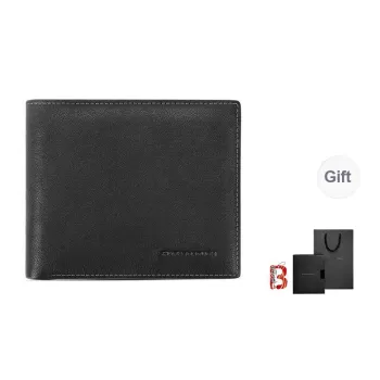 Sharkborough Genuine Leather, Top Grain Cow Leather Wallet, Wallet Regular Men's Black