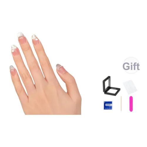 XNTX Кошка's Eye Французский Тюльпан False Nail Овал Розовые оттенки Jump Цвет