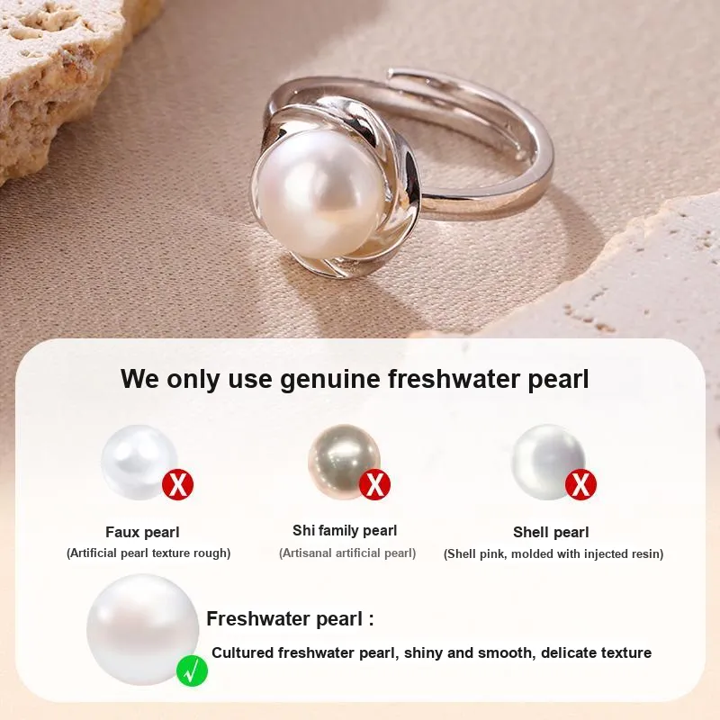 LAOYINJIANG Pearl S925 Sterling Silver Ring Women's-3
