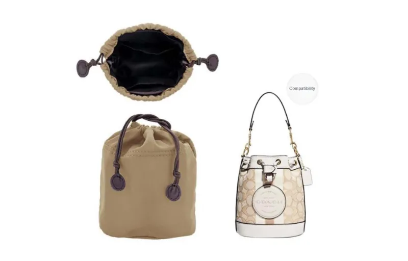 Lan Bao Fan Microfiber, Nylon Bag Accessory Women's Ecru-10