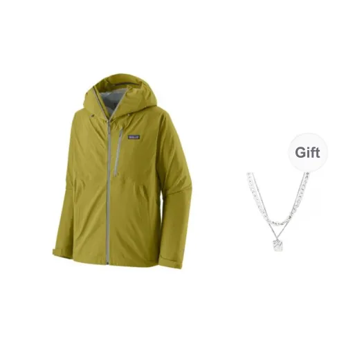 Patagonia Hiking Series Windbreaker Jackets Unisex Shrub Green Gift Necklace