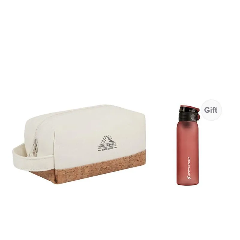 GOX Canvas Sports Single Layer Canvas Bag Toiletry Bag Unisex Ecru Khaki Gray Orange-24