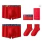 2 Pack Red (Auspicious Dragon and Phoenix+Blissful Well-Being)+2 Pack (Fortune Socks)