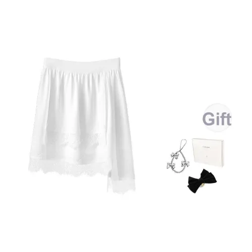 Fstudio Корейский стиль Маленький Преппи стиль Сладкий стиль Кружевная отделка Повседневные короткие юбки Женские Черный Белый