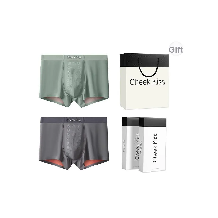 Cheekkiss Подарочная коробка нижнего белья Мужской боковой дышащие боксеры Антибактериальное Бесшовное нижнее белье 2 упаковки