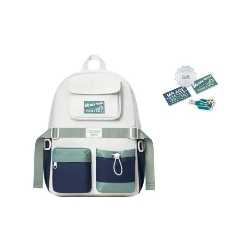 MR.ACE HOMME Полиэстер Рюкзак Стандартный Унисекс Пыльно-синий Белый Карамель Белый