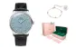Silver Case Blue Dial Silver Hands Black Leather Strap