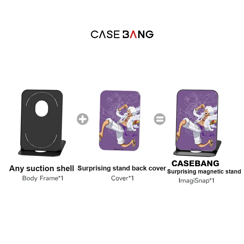 CASEBANG One Piece Collaboration Detachable Magnetic Card Holder Compatible With All Collection Phone Stand Magnetic-1