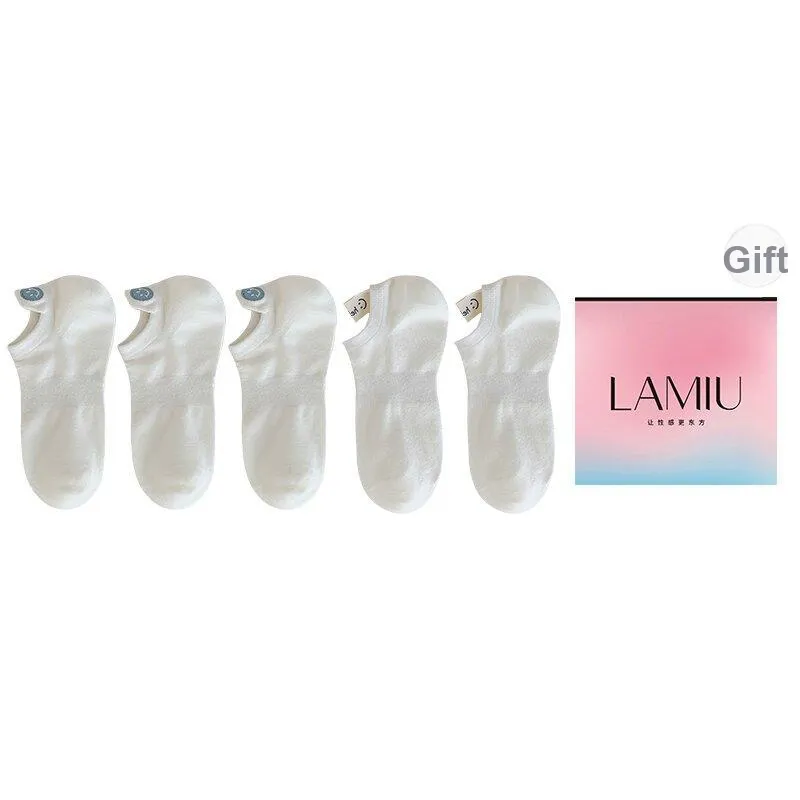 Lan Miao No Show Socks Unisex Shopping Bag 5 Pack