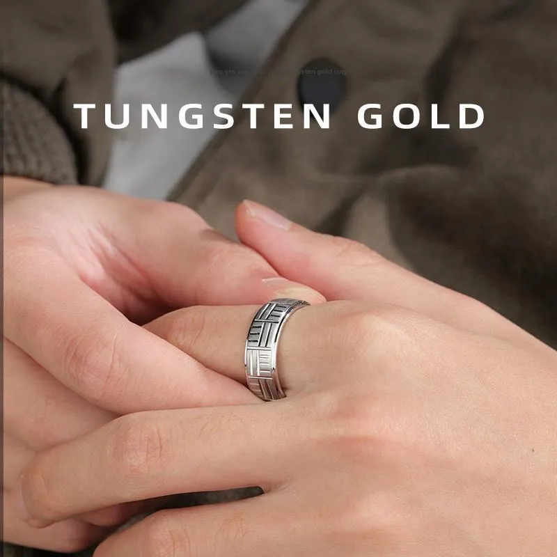 Saya Tungsten Gold Rings Unisex-4