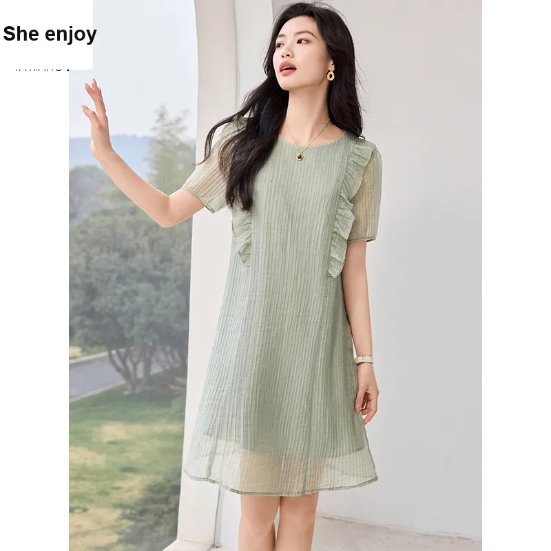 She Enjoys Short Sleeved Dress Women's-5