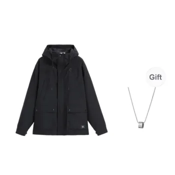GAP Puffer Jackets Men Black+Necklace