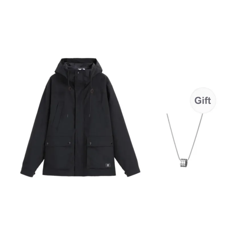 GAP Puffer Jackets Men Black+Necklace-0