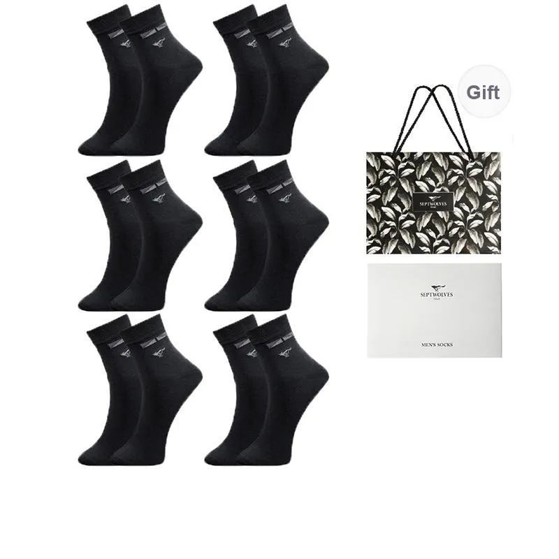 SEPTWOLVES Mid Calf Socks Men's 6 Pairs Box Included-0
