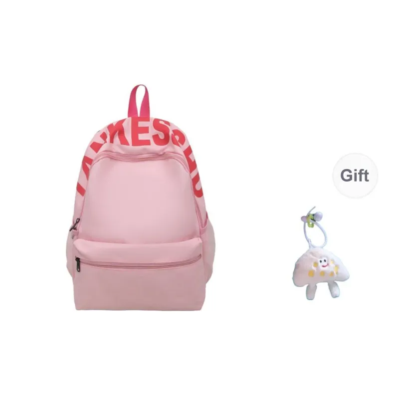 BRABOSTON Nylon Backpack Unisex Light Gray/Pink/Violet/Black/Red/Yellow-12