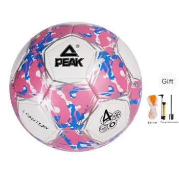 PEAK Size 4 5 Size Soccer PVC Machine Stitched Soccer Ball Unisex Pink White Blue