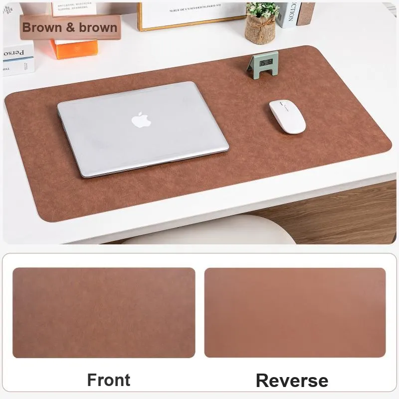 Mulinsen Vintage Leather Texture Double Sided Stain Resistant Extra Large Mouse Pad Office Computer Writing Leather Pad-1