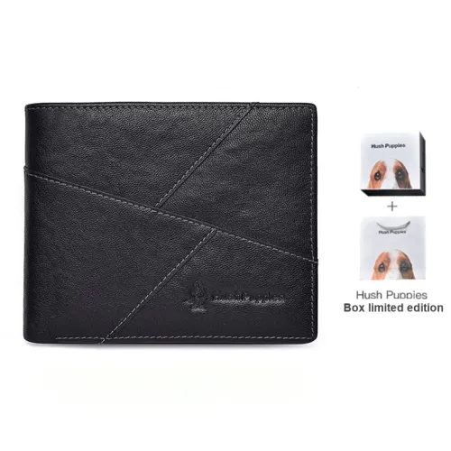 Hush Puppies Растительное дубление верх крупнозернистая текстура коровья кожа кошелек стандартный мужской черный