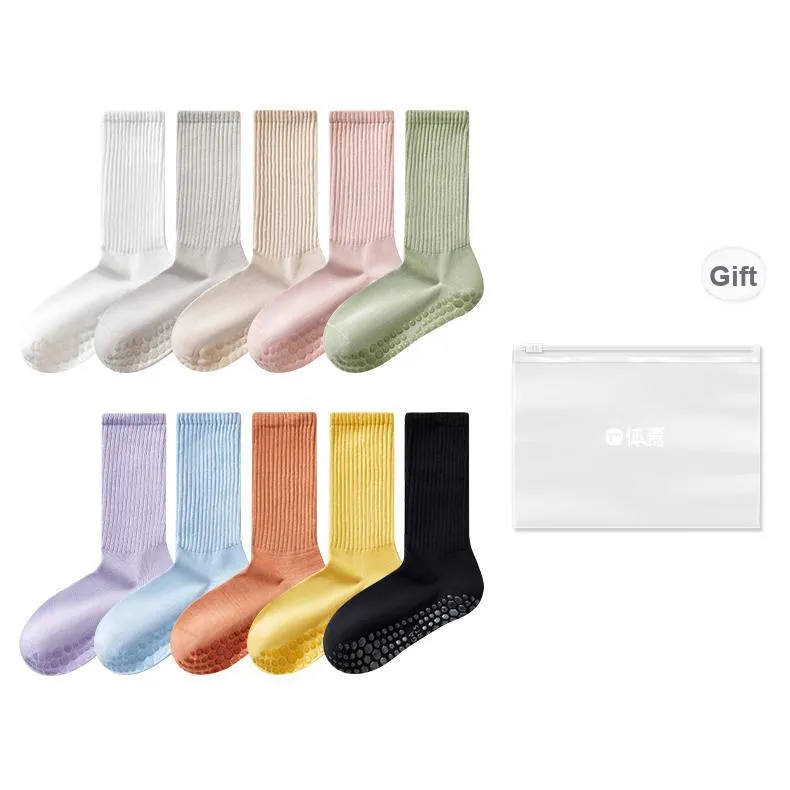 Temooues Mid Calf Socks Women's Shopping Bag Combo Set-12