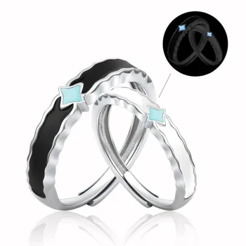 SIMPLE JOYS S925 Silver Rings Unisex Silver White