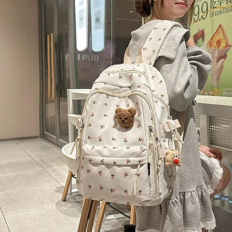 BUBM Nylon Backpack Unisex White-3
