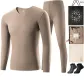 V-Neck Clothing Sets (Incense Gray) Heat-Free/Includes 2 Pack Socks+Shopping Bag