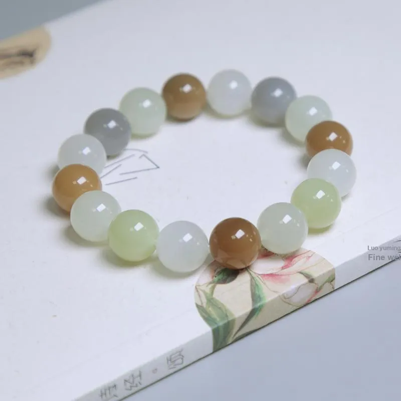 Ingenuity Hetian Jade Bracelets White Jade/Pale Greenish White Jade Unisex-1
