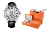 Orange Delight Gift Box-L-9162 Silver Case White Dial Black Strap
