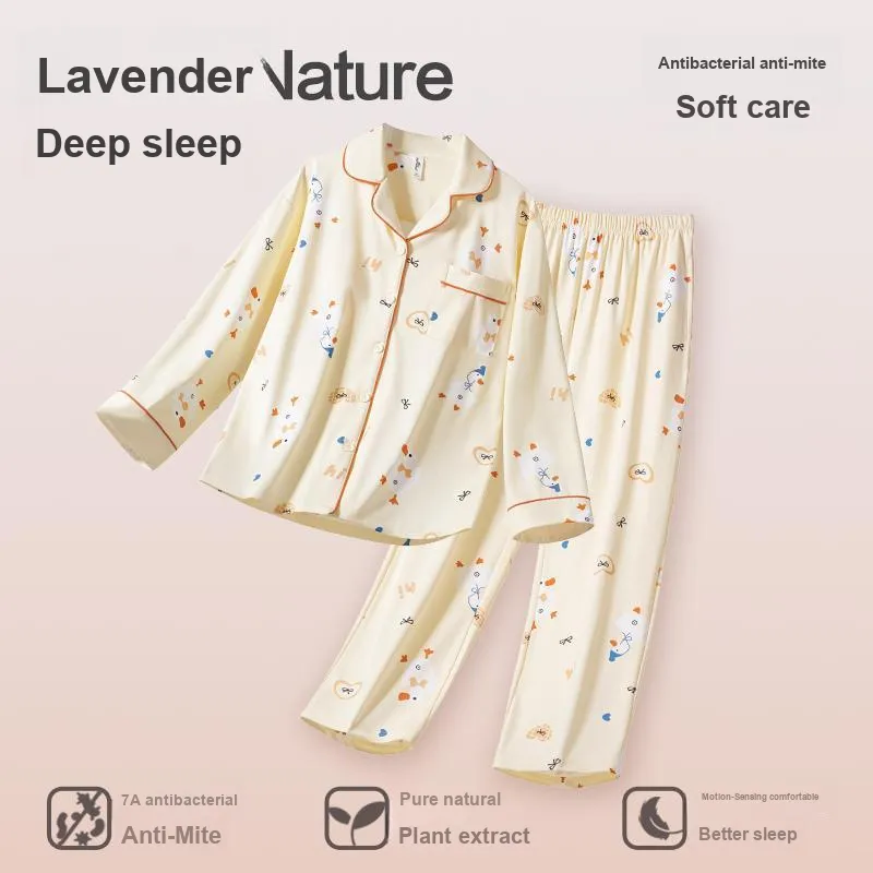 ZAO FU NIAO Pajama Set Women's Dynamic Yellow-2