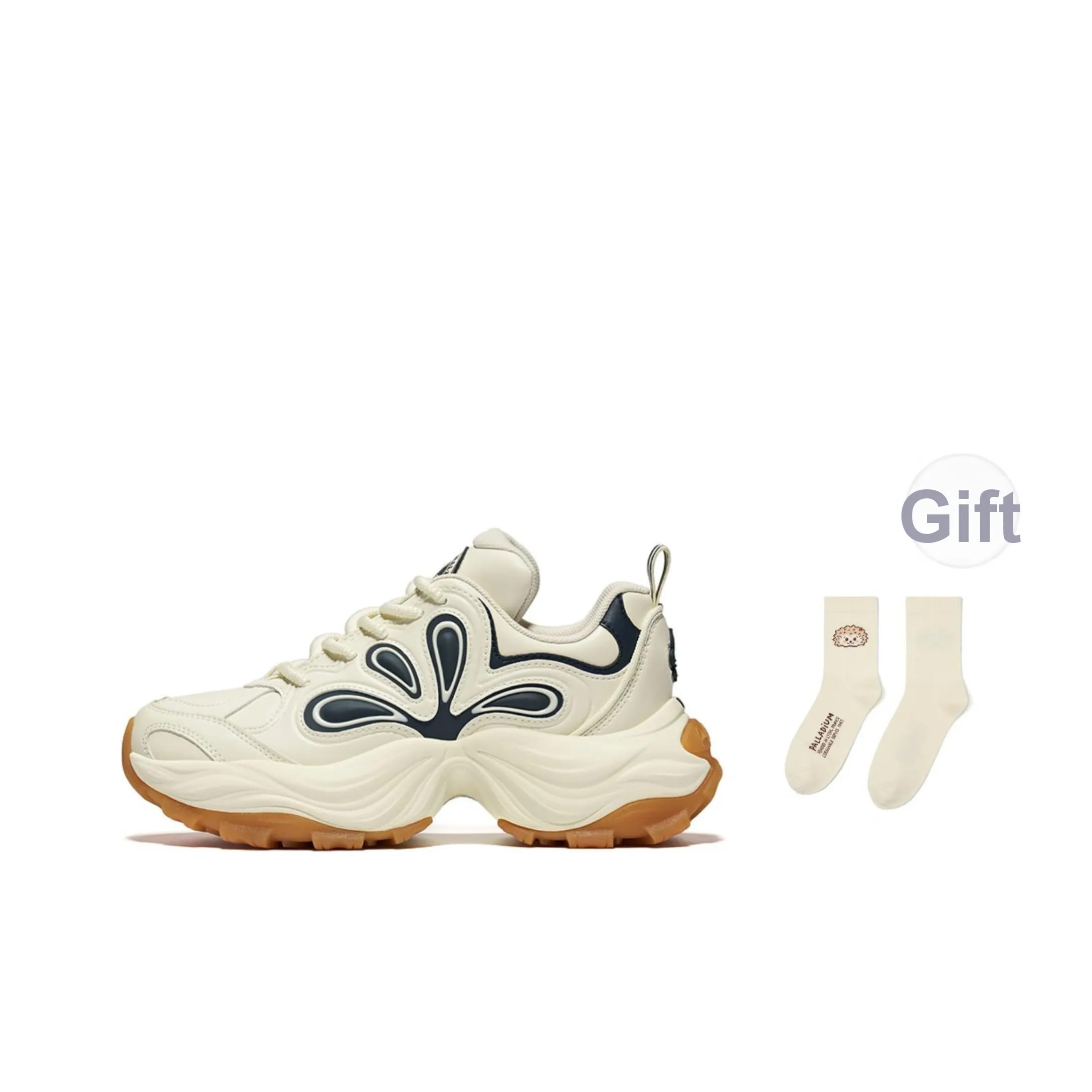 Палладий Классический Круглый носок Кружево Вверх Повседневный Лепесток Толстоподошвенные кроссовки Для Женщин Бежевый Белый Синий Коричневый