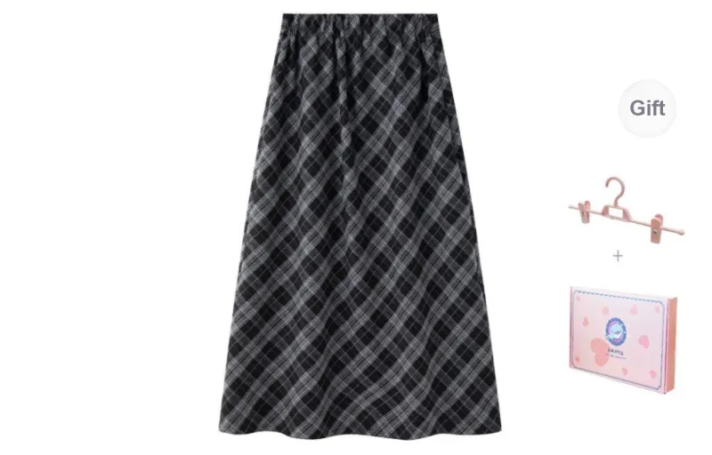 Tokyo Season Casual Long Skirt Women's Black Gray Long Skirt-1