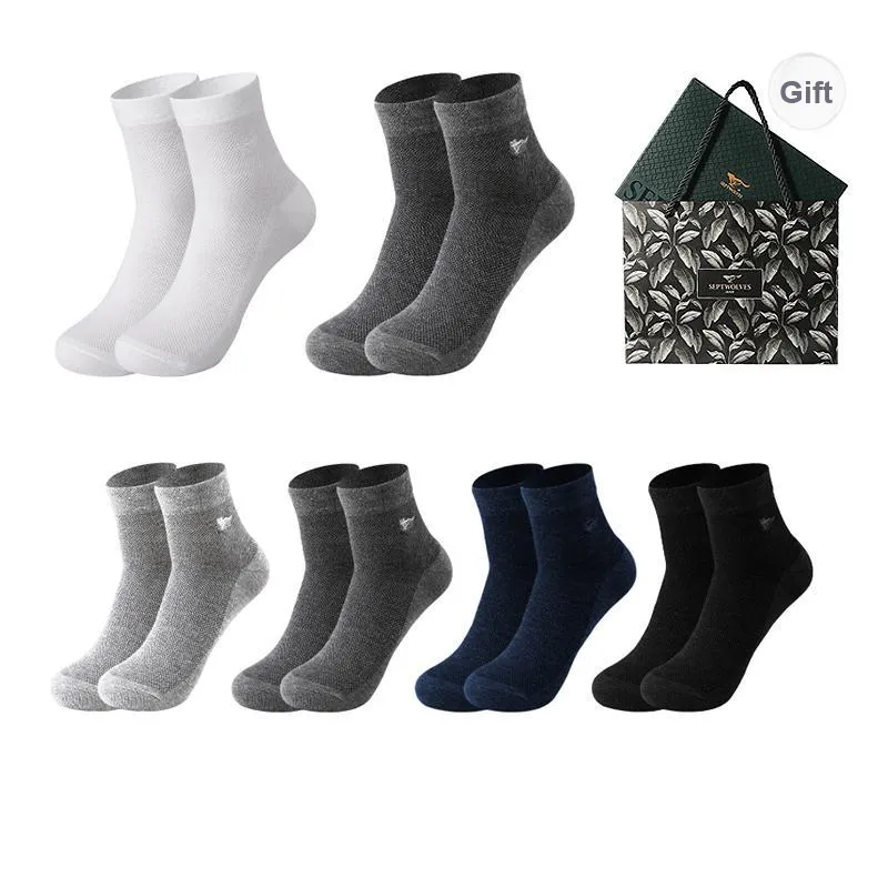 SEPTWOLVES Ankle Socks Summer Model Men's 6 Pairs Gift Box Sets+Shopping Bag-77