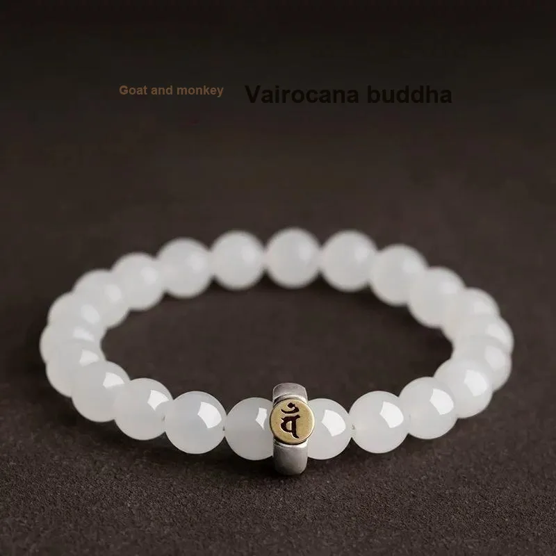 Harf Hetian Jade Bracelets Pale Greenish White Jade Unisex-5