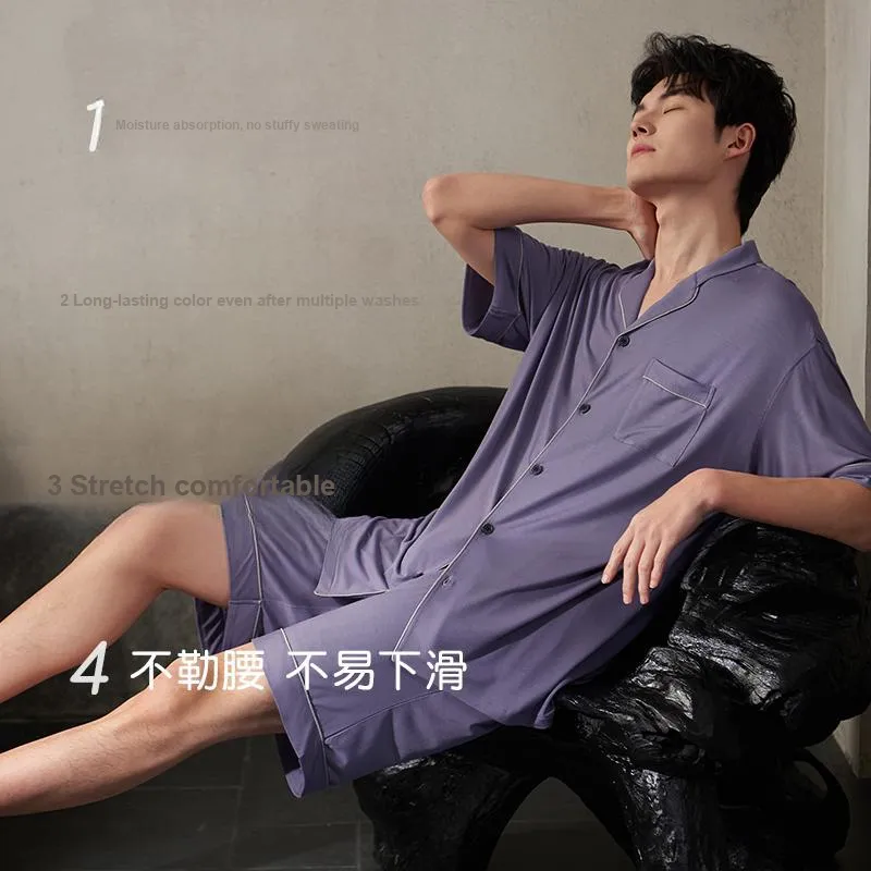 Xuan Liang Pajama Set Men's Dusk Purple-2