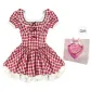 Red Plaid Short-Sleeved Dress+Box
