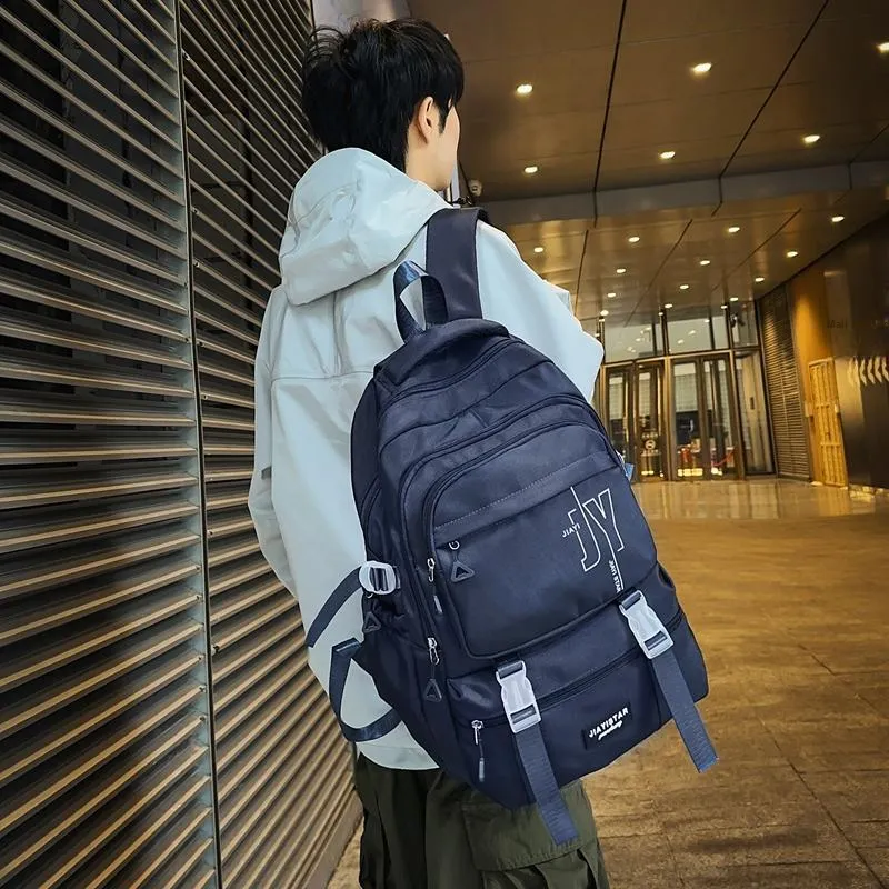 Yalu Nylon Backpack Unisex White/Gray/Black/Khaki/Blue-22